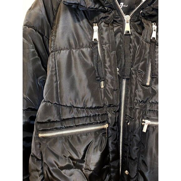7 For All Mankind Thermal Puff Jacket Black Size Medium - Picture 4 of 7